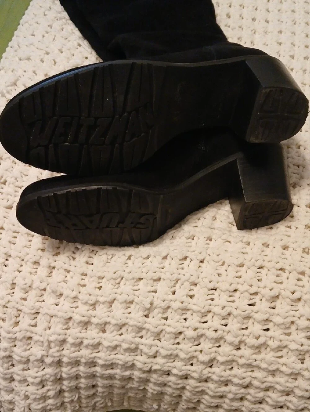 Stuart Weitzman Black Over-the-Knee Block Heel Boots